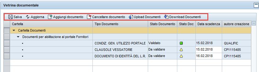 Figura 12 - area documentale NB: non è possibile cancellare un documento obbligatorio per l iscrizione a portale o obbligatorio per la qualifica.