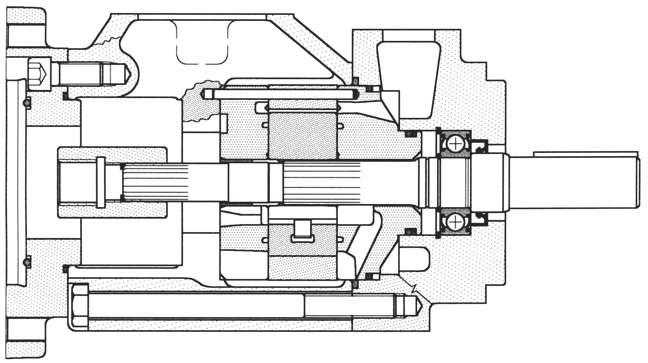 pompa singola a palette tipo Descrizione generale Pompa a palette a cilindrata fissa, idraulicamente bilanciata, con portata determinata dal tipo di cartuccia utilizzato e dalla velocità di rotazione.