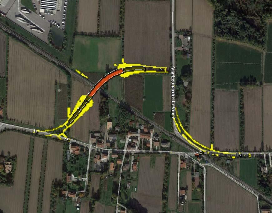 migliore raccordo con il tratto parallelo alla ferrovia.