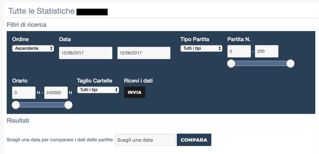 La ricerca Il filtro di ricerca nel dettaglio 5 Ordine: Ordinamento ascendente o discendente; Data: Data personalizzata, singolo giorno o data di inizio e data di fine (se7mana, mese, anno); Tipo