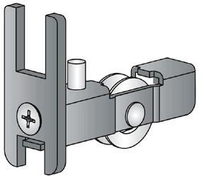 Anodizzato Argento PATTINI PER SERIE STANDARD PESANTE 7 MM - FRONTALINO GRANDE RULLO A GOLA Pattini per scorrevoli serie Standard