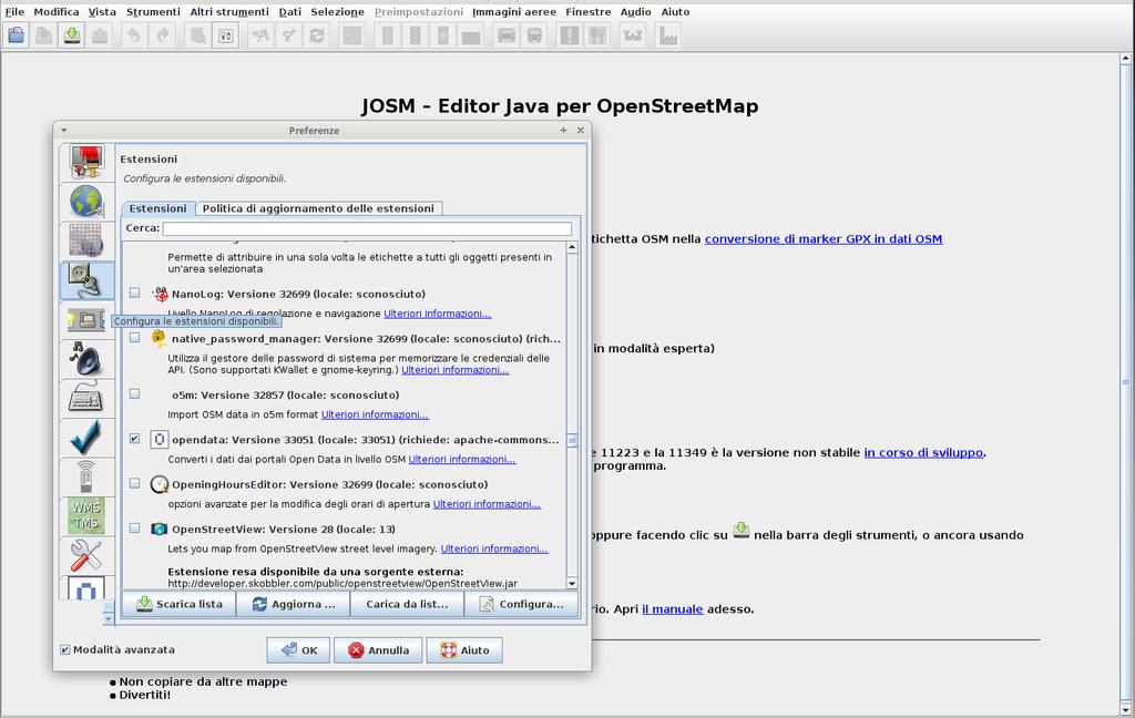 JOSM preferenze