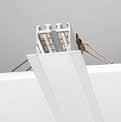 BARRA/STRIP/14 Profilo in alluminio da superficie di 2m per fissaggio striscia LED a soffitto o a parete, con ottica 60. Tappi (4 pz) e clip di fissaggio (4 pz) inclusi.