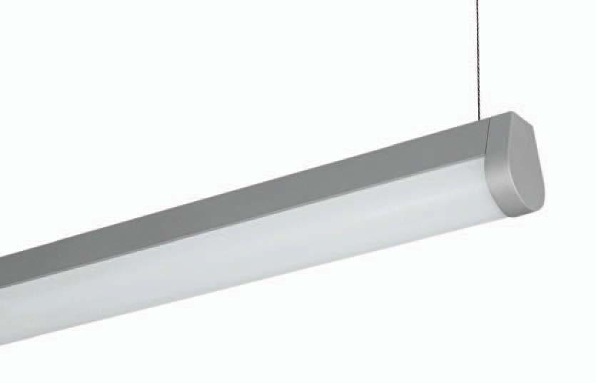 Corpi illuminanti a sospensione a luce diretta con schermo diffusore Suspension-mounting direct light fittings with diffuser Apparecchio (T5 CEL) per montaggio singolo a sospensione Gli apparecchi