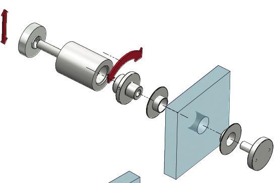 with countersunk ring with wall fixing, spacer