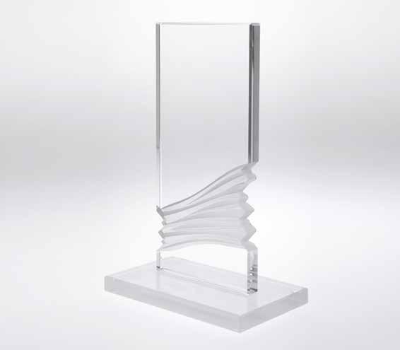 Trofeo ALTAMURA rettangolare in cristallo con onde sabbiate Parallelepipedo