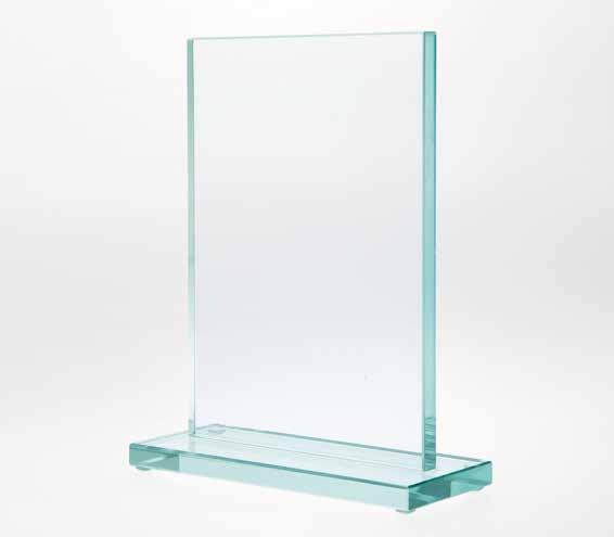 Targa rettangolare verticale in vetro Targa rettangolare in vetro con supporto in metallo DT031 Targa: 70 x