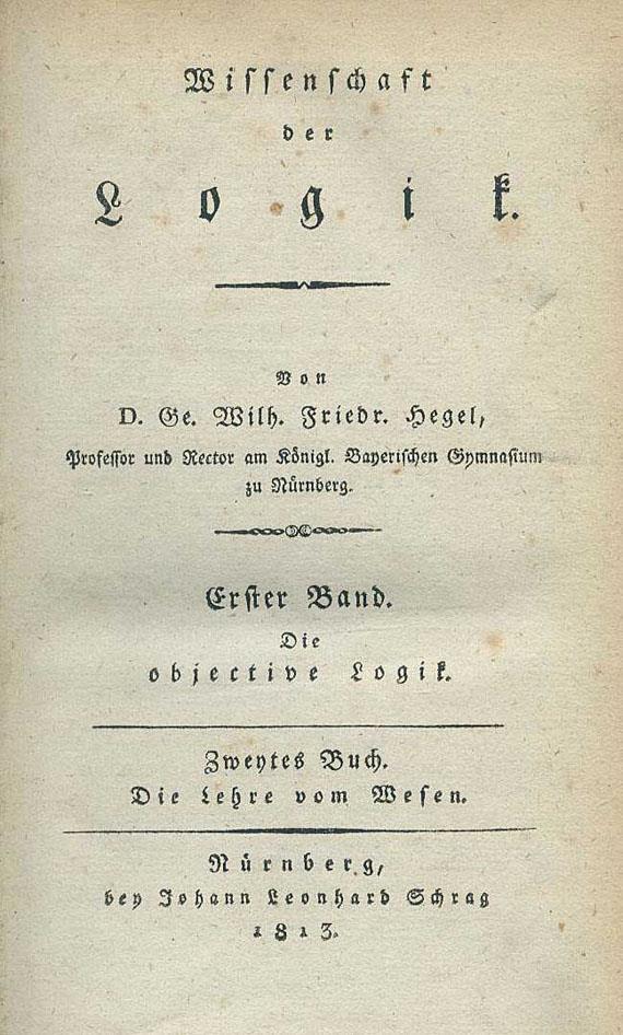 Le opere principali 1793-1800: scritti teleologici; 1801: "La differenza tra il Sistema Fichtiano e il Sistema Schellinghiano"; 1807: "La Fenomenologia