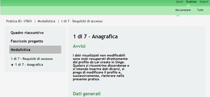 Figura 7 Modulistica La data di apertura del bando in oggetto è fissata per il giorno 15/05/2017 alle ore 12.00. La procedura sarà accessibile fino ad esaurimento risorse (lista d attesa inclusa).