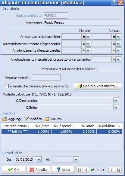 Premere OK per memorizzare e apparirà una videata con LAMPEGGIANTE che chiede se si vuole aggiungere questo nuovo contributo alle voci stipendiali. Selezionare l opzione AGGIUNGI e proseguire.