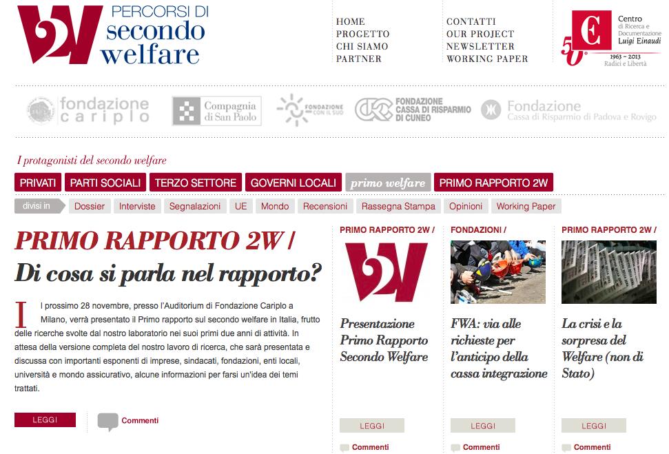 Sito web: www.secondowelfare.