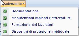 intervallo definito _ Dispositivi di protezione individuale per conoscere i DPI in scadenza per l intervallo definito Cliccando sulla singola voce l utente deve