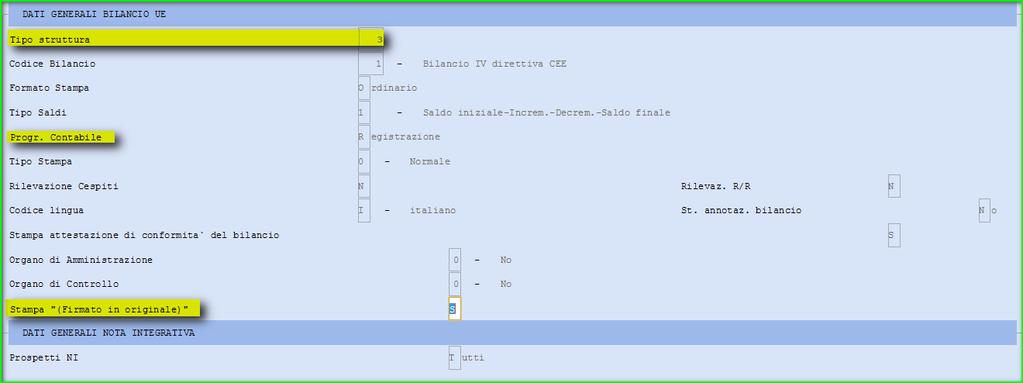 Operazioni Preliminari 2. Memorizzazione dati 3. Memorizzazione Nota Integrativa 4. Verifica dati memorizzati - Bilancio UE 5. Generazione Bilancio per Winbalance 6.