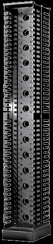 47 U - 20/10 GUIDACAVI LATERALI 125 mm codice OP24125 OP32125 OP37125 OP42125 OP47125 descrizione Modulo portacavi laterale comprensivo di coperchio di chiusura L170 P Lamiera 20/10 24U.