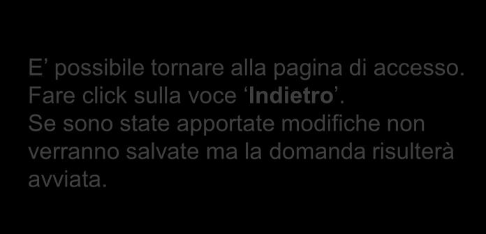 Fare click sulla voce Indietro.