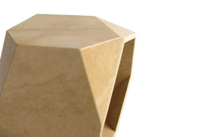 CAVE 01 CAVE 2014 design Bettazzi Percoco Tavolino contenitore realizzato con lastre di pietra unite a quartabono.
