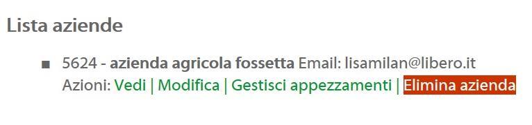 ASSOCIAZIONE DEGLI APPEZZAMENTI ALL AZIENDA ATTENZIONE: attribuire ogni appezzamento ad un