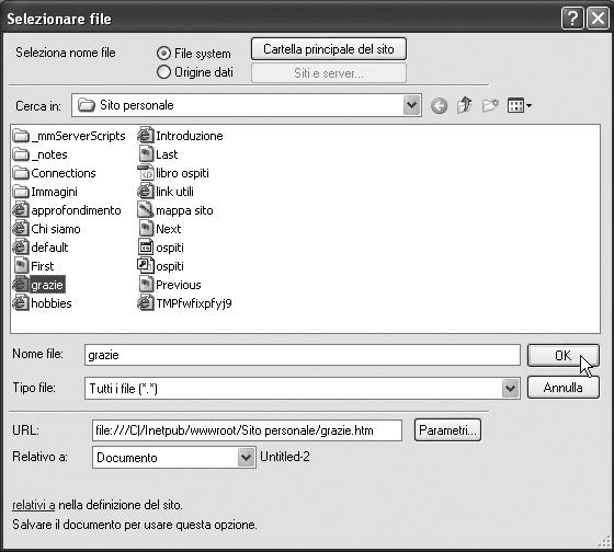 Nel campo Inserisci nella tabella Dreamweaver CS3 individua automaticamente la tabella nella quale andranno inseriti i nuovi dati; visualizza la voce ospiti e fai clic sul pulsante