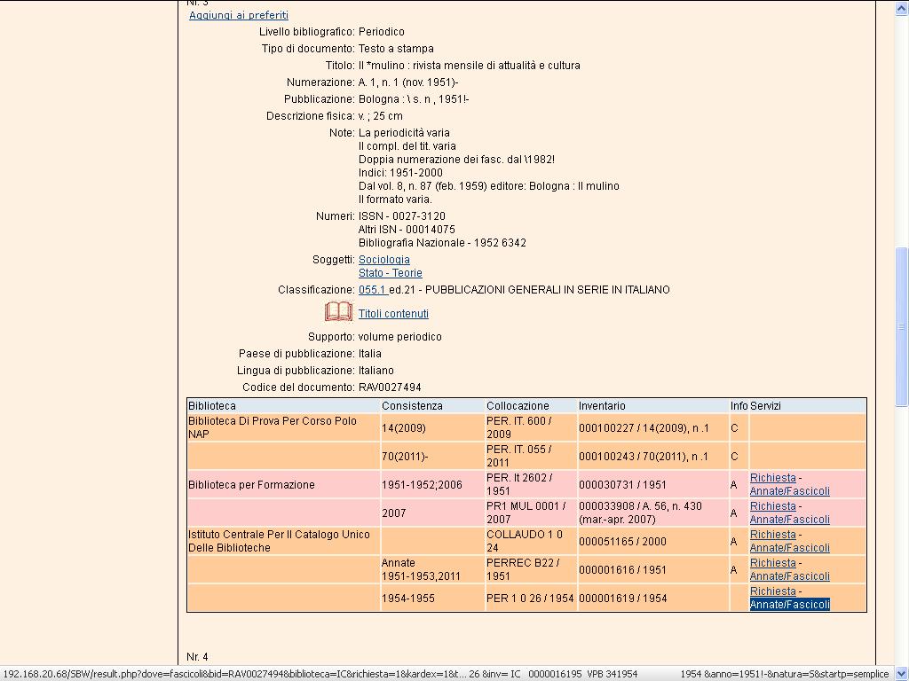 Figura 9 - link Annate/fascicoli Figura 10 - lista sintetica annate 2.