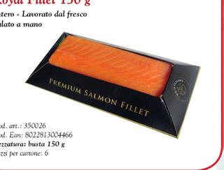 Ean: 8022813006309 Pezzatura: busta 125 g Pezzi per cartone: 8 Le Sfiziose Salmone Affumicato