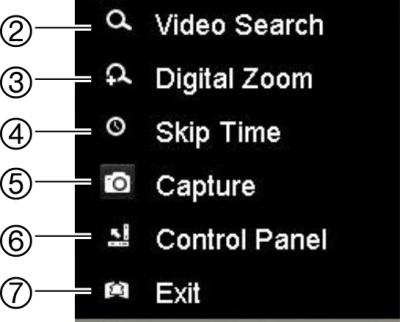 Zoom digitale Consente di accedere alla funzione zoom digitale per la telecamera selezionata. Per ulteriori informazioni fare riferimento alla Zoom digitale in una riproduzione a pagina 53. 4.