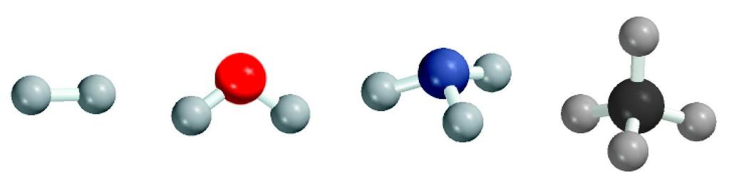 Una molecola è un aggregato di due o più atomi uniti fra loro da legami chimici H 2 H 2 O NH 3 CH 4 Una molecola biatomica è costituita da