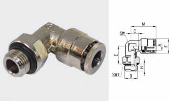 Raccordi girevoli a L con O-ring interno Per tubi Ø esterno Filetto gas maschio 1760028000 6630-4 2 4 1/8 1760028010