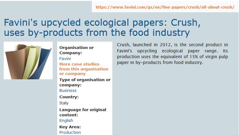 Esempio 1: carta ecologica realizzata con