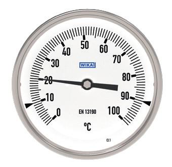 Termometro bimetallico, modello TG54 Sovratemperatura 1) Campo