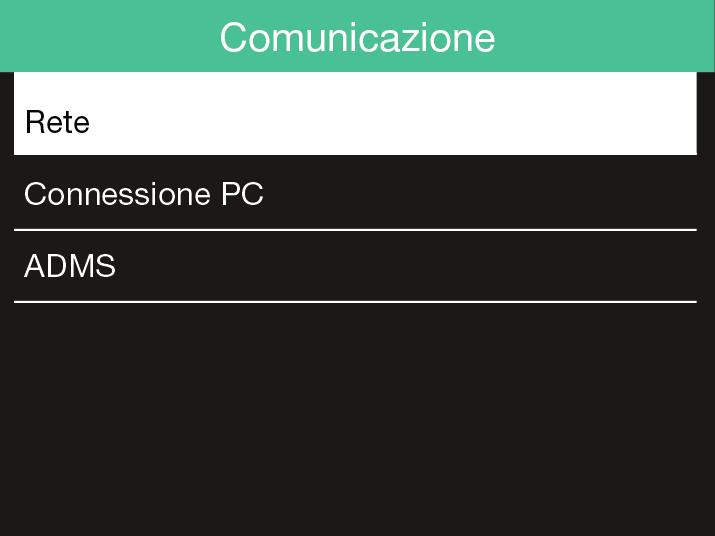 4. [Rete] in cima alla lista è pre-selezionato: ITALIANO Premere [OK] per accedere al menù [Rete] per visualizzare impostazioni e stato del collegamento Wi-Fi. B.