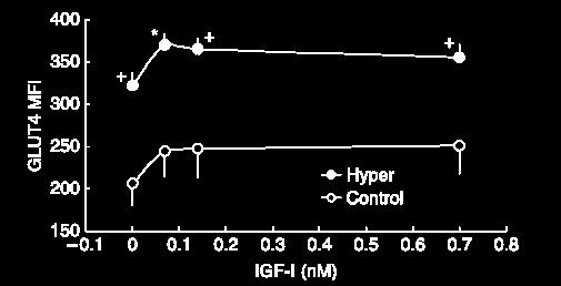 Effetti dell IGF I sull incremento dei GLUT3 e dei GLUT4