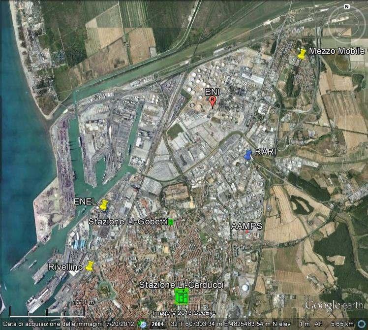 2. DESCRIZIONE DEL SITO DI MISURA La Provincia di Livorno ha deciso di effettuare l indagine posizionando il mezzo mobile, di sua proprietà, in prossimità all edificio ospitante la struttura