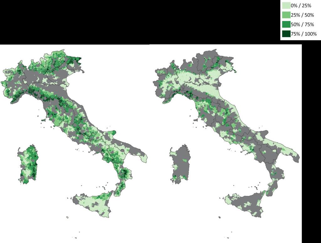 Italia Superficie forestale Fonte: Rielaborazione SIAN -