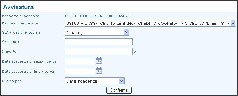 funzione "Effetti Elettronici"; Selezionare il rapporto di addebito;