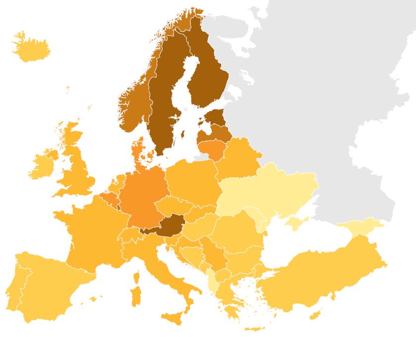 Consumo di legno pro capite Utilizzo annuale pro capite della risorsa legno a fini energetici per paese Legenda m 3 per 1.