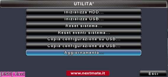 4-9 Utilità Menu Inizializza HDD Inizializza USB Reset Sistema Reset eventi sistema Copia configurazione su USB Copia configurazione da USB Seleziona questo menu per inizializzare e formattare lo HDD.