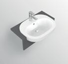 T054601 Lavabo da appoggio 60x45 cm kg 16,0 J3747AA Sifone lineare per lavabo kg 1,2 cromato Lavabo 55x40 cm da appoggio su piano con troppopieno. Dima e fissaggi a corredo.