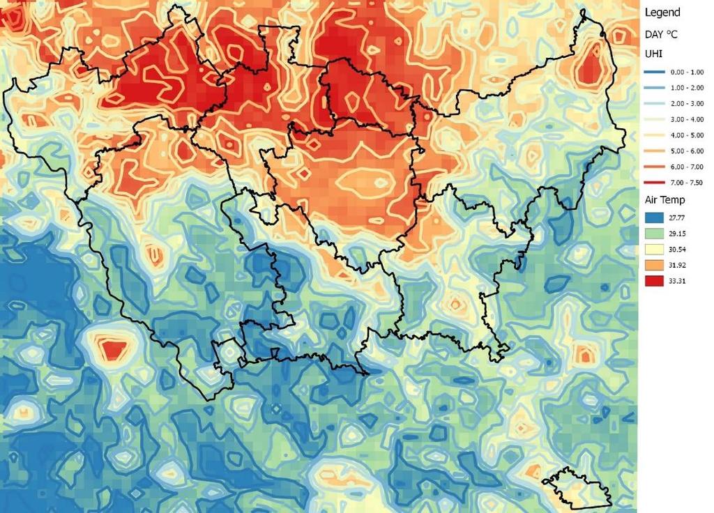 Modellazione Temperature Diurne 04/08/2017,