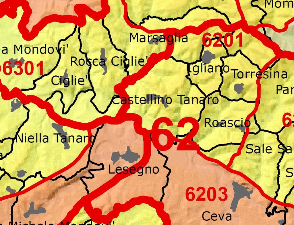 Legenda Estratto cartografico Aggiornamento Paesaggistico ai sensi del PPR 3-10-2017 La Tavola P3 Ambiti e Unità di paesaggio riporta la suddivisione del territorio regionale nei 76 ambiti di