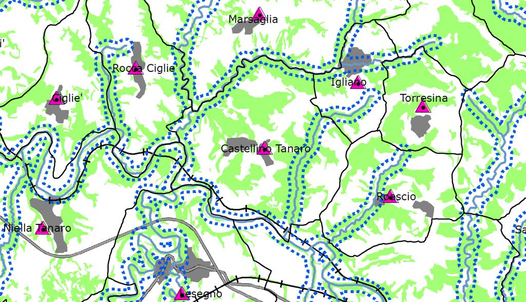 Estratto cartografico Aggiornamento Paesaggistico ai sensi del PPR 3-10-2017 Tavola P2 Beni paesaggistici : riporta i beni paesaggistici presenti nel territorio regionale tutelati ai sensi degli