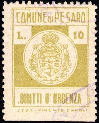10 giallo oro 1947/< Carta bianca, liscia.