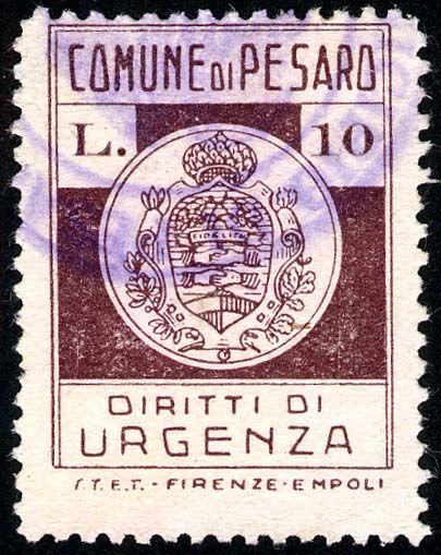 200 rosso arancio Urgenza 1920/< Carta bianca,