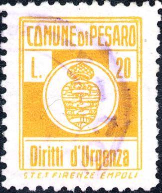 Pesaro 1951/< Carta bianca, liscia.