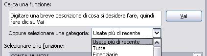 FORMULE PREDEFINITE L utente può anche avvalersi di un insieme