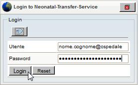 Figura 1 Per accedere all area di login si seleziona il link ACCEDI al SISTEMA: Neonatal