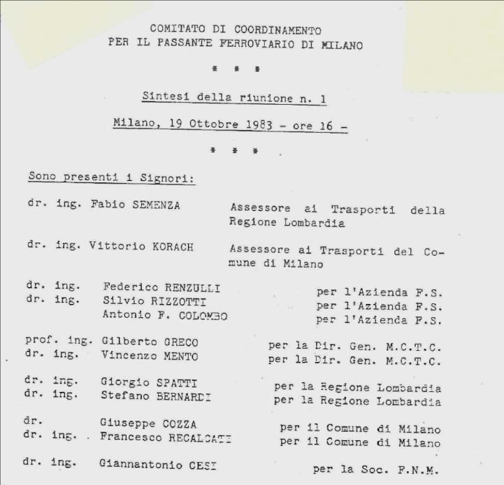 MM E IL PASSANTE DUE STORIE PARALLELE E INTRECCIATE Comitato di Coordinamento, gruppi di lavoro e ruolo tecnico MM: dal