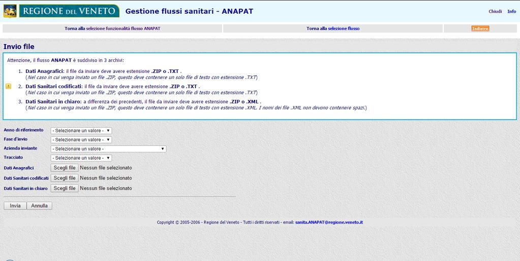 4.1. Invio file a Regione Analizziamo ora le singole funzioni, cominciando da Invio File.