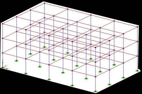 Telai 3D Definizione della geometria e considerazioni generali Edificio situato a Spoleto ag (SLV) =0,217 g 3,3 m 3,3 m 3,3 m Copertura piana Telaio in acciaio a nodi rigidi Solai in legno Fattore di