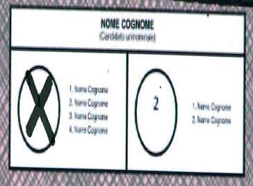 Come si vede per esempio nella immagine numero 2 Immagine numero 2: solo una croce sul nome del candidato Si