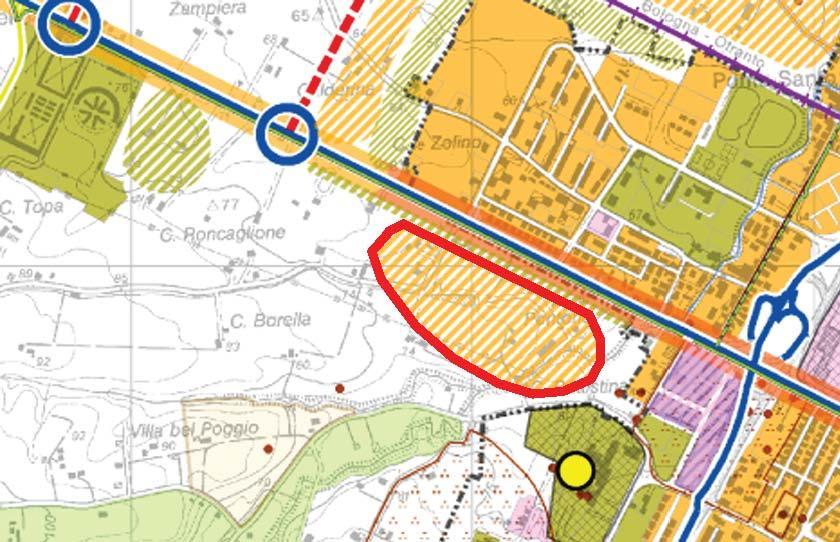 La fascia di 150 metri tutelata dal DM del 1965 L Area urbanizzabile prevalentemente residenziale indicata dal documento preliminare del PSC di Imola E chiaramente questa un'interpretazione priva di